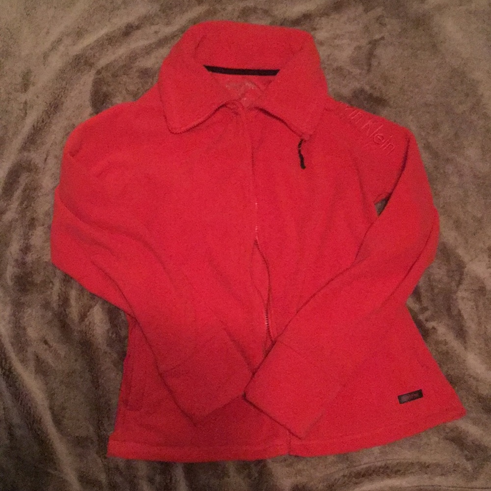 Orange Calvin Klein Fleece Performance Jacket